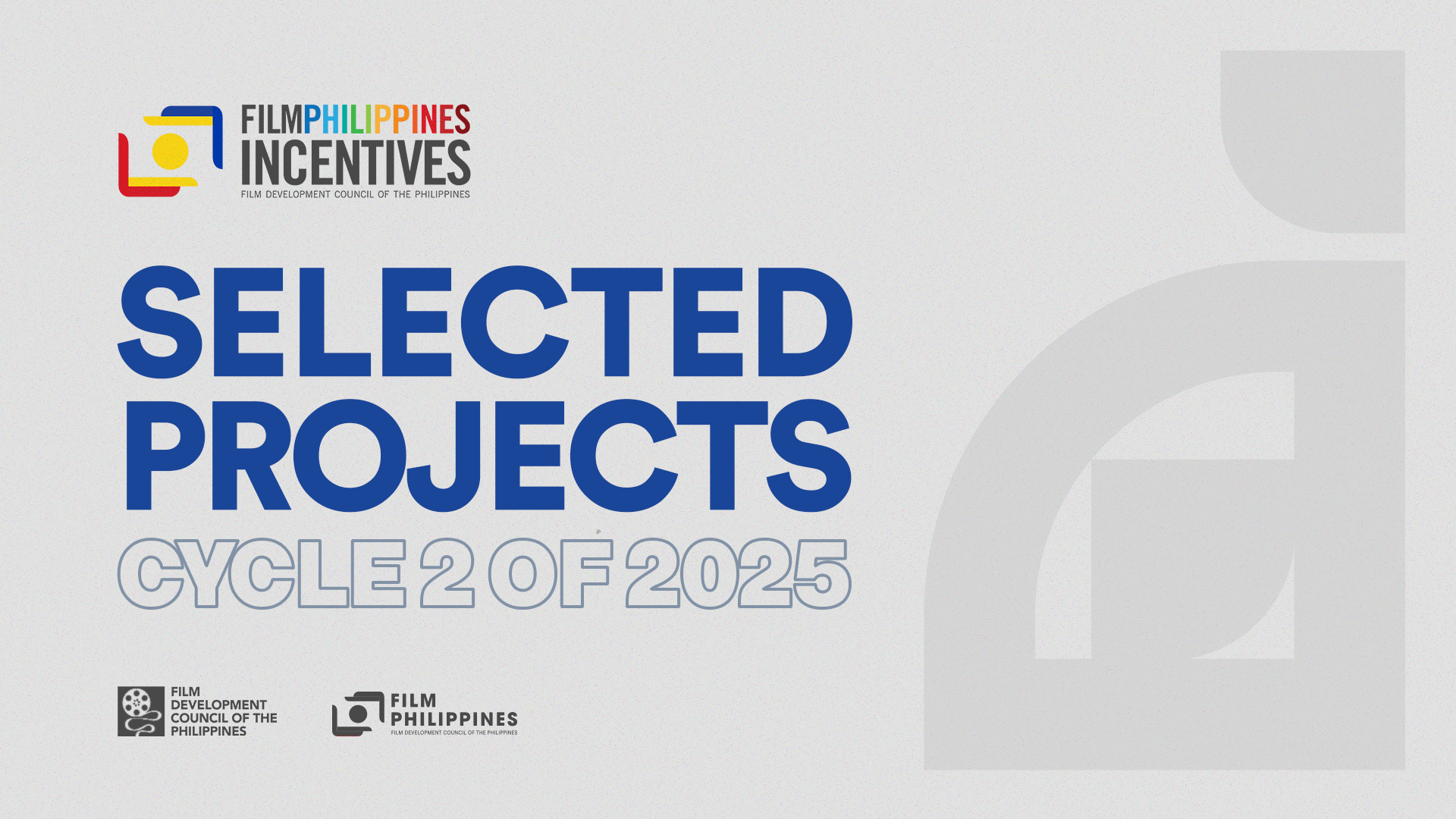 FDCP ANNOUNCES SELECTED PROJECTS FOR FILM PHILIPPINES INCENTIVES CYCLE 2